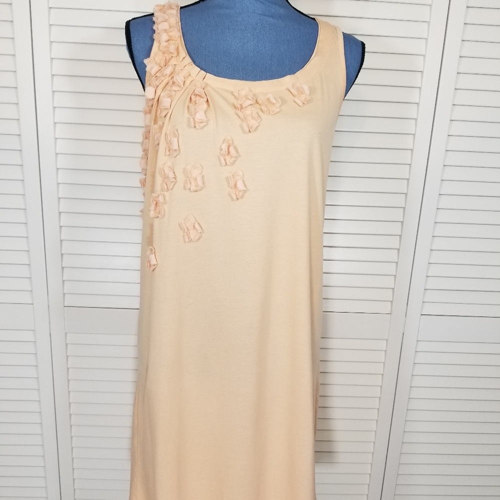 J. Crew Cream Midi Dress with Floral Accents